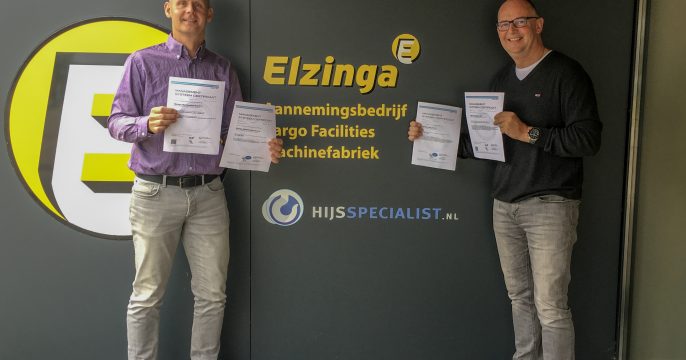 Hijsspecialist.nl en Elzinga Machinefabriek hebben audits met goed gevolg afgerond
